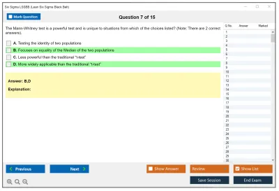 Six Sigma LSSBB Lean Six Sigma Black Belt Practice test exam simulator test engine exam Prep practice test questions answers Image 7