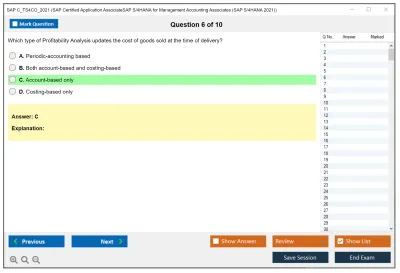 SAP C_TS4CO_2021 SAP Certified Associate - SAP S/4HANA 2021 for Management Accounting Practice test exam simulator test engine exam Prep practice test questions answers Image 6