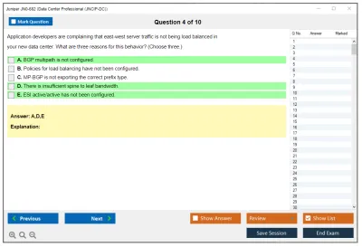 Juniper JN0-682 Data Center Professional (JNCIP-DC) Practice test exam simulator test engine exam Prep practice test questions answers Image 4