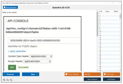 Cisco 350-901 Developing Applications using Cisco Core Platforms and APIs (DEVCOR) Practice test exam simulator test engine exam Prep practice test questions answers Image 20