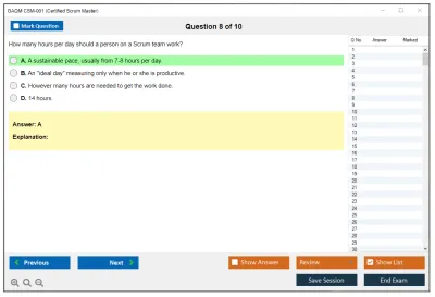 GAQM CSM-001 Certified Scrum Master (CSM) Practice test exam simulator test engine exam Prep practice test questions answers Image 8