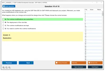 SAP C_HANADEV_17 SAP Certified Associate - Developer - SAP HANA 2.0 SPS05 Practice test exam simulator test engine exam Prep practice test questions answers Image 10