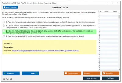 Palo Alto Networks PSE-Strata Palo Alto Networks System Engineer Professional - Strata Practice test exam simulator test engine exam Prep practice test questions answers Image 7
