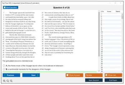Test Prep ISEE Independent School Entrance Examination Practice test exam simulator test engine exam Prep practice test questions answers Image 8