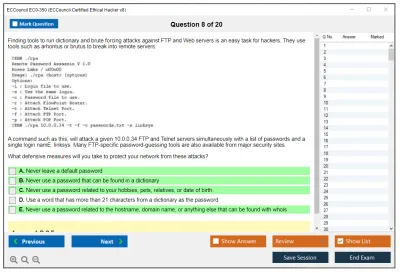 ECCouncil EC0-350 Ethical Hacking and Countermeasures V8 Practice test exam simulator test engine exam Prep practice test questions answers Image 8