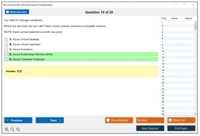 Microsoft AZ-900 Microsoft Azure Fundamentals Practice test exam simulator test engine exam Prep practice test questions answers Image 10