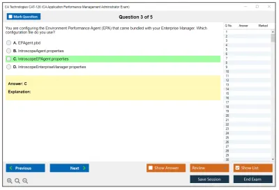 CA Technologies CAT-120 CA Application Performance Management Administrator Exam Practice test exam simulator test engine exam Prep practice test questions answers Image 3
