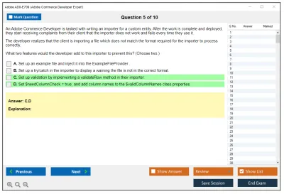 Adobe AD0-E709 Adobe Commerce Developer Expert Practice test exam simulator test engine exam Prep practice test questions answers Image 5
