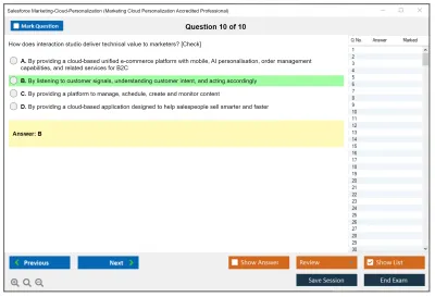 Salesforce Marketing-Cloud-Personalization Marketing Cloud Personalization Accredited Professional Practice test exam simulator test engine exam Prep practice test questions answers Image 10