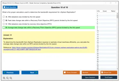 VMware 5V0-33.19 VMware Cloud on AWS - Master Services Competency Specialist Exam 2019 Practice test exam simulator test engine exam Prep practice test questions answers Image 10