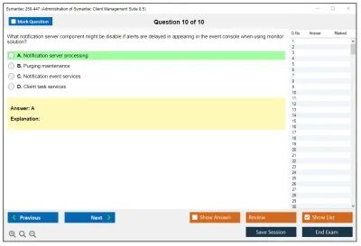 Symantec 250-447 Administration of Symantec Client Management Suite 8.5 Practice test exam simulator test engine exam Prep practice test questions answers Image 10