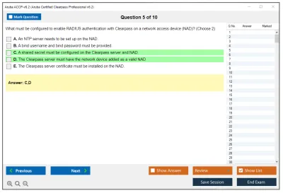 Aruba ACCP-v6.2 Aruba Certified Clearpass Professional v6.2 Practice test exam simulator test engine exam Prep practice test questions answers Image 5