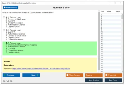 Splunk SPLK-1003 Splunk Enterprise Certified Admin Practice test exam simulator test engine exam Prep practice test questions answers Image 6