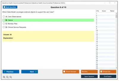 Salesforce Health-Cloud-Accredited-Professional Salesforce Health Cloud Accredited Professional Practice test exam simulator test engine exam Prep practice test questions answers Image 6