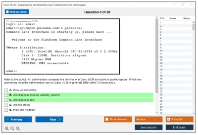 Cisco 350-801 Implementing Cisco Collaboration Core Technologies (350-801 CLCOR) Practice test exam simulator test engine exam Prep practice test questions answers Image 9