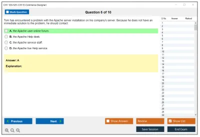 CIW 1D0-525 CIW v5 E-Commerce Designer Practice test exam simulator test engine exam Prep practice test questions answers Image 6