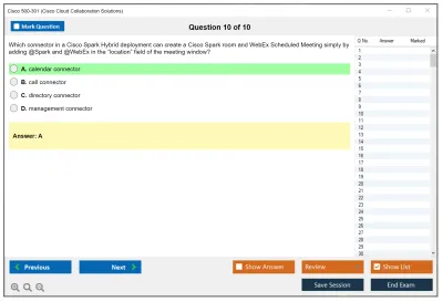Cisco 500-301 Cisco Cloud Collaboration Solutions Practice test exam simulator test engine exam Prep practice test questions answers Image 10