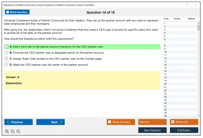 Salesforce Certified-Community-Cloud-Consultant Salesforce Certified Community Cloud Consultant Practice test exam simulator test engine exam Prep practice test questions answers Image 14