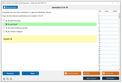 SAP C_FSUTIL_60 SAP Certified Associate - Utilities with SAP ERP 6.0 Practice test exam simulator test engine exam Prep practice test questions answers Image 8