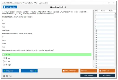Veritas VCS-275 Administration of Veritas NetBackup 7.7 and NetBackup Appliances 2.7 Practice test exam simulator test engine exam Prep practice test questions answers Image 9