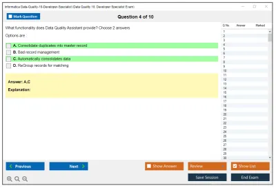Informatica Data-Quality-10-Developer-Specialist Data Quality 10: Developer Specialist Exam Practice test exam simulator test engine exam Prep practice test questions answers Image 4