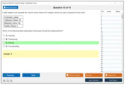 CompTIA DA0-001 CompTIA Data+ Certification Exam Practice test exam simulator test engine exam Prep practice test questions answers Image 10
