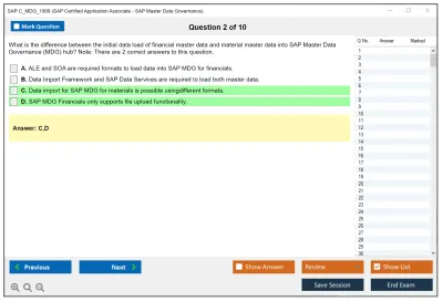 SAP C_MDG_1909 SAP Certified Associate - SAP Master Data Governance Practice test exam simulator test engine exam Prep practice test questions answers Image 2