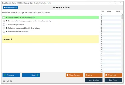 Cloud Security Alliance CCSK Certificate of Cloud Security Knowledge (v5.0) Practice test exam simulator test engine exam Prep practice test questions answers Image 1