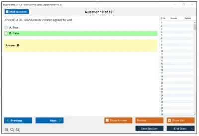Huawei H19-371_V1.0 HCS-Pre-sales-Digital Power V1.0 Practice test exam simulator test engine exam Prep practice test questions answers Image 19