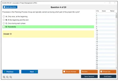 GAQM APM-001 Associate in Project Management (APM) Practice test exam simulator test engine exam Prep practice test questions answers Image 4