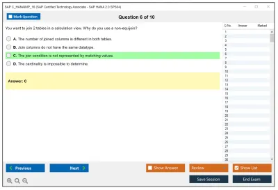 SAP C_HANAIMP_16 SAP Certified Technology Associate - SAP HANA 2.0 SPS04 Practice test exam simulator test engine exam Prep practice test questions answers Image 6