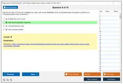 Pegasystems PEGAPCSSA80V1_2019 Pega Certified Senior System Architect (PCSSA) 80V1 Practice test exam simulator test engine exam Prep practice test questions answers Image 9