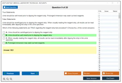 ASCP ASCP-MLT MEDICAL LABORATORY TECHNICIAN - MLT(ASCP) Practice test exam simulator test engine exam Prep practice test questions answers Image 9