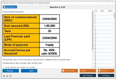 AAFM GLO_CWM_LVL_1 Chartered Wealth Manager (CWM) Global Examination Practice test exam simulator test engine exam Prep practice test questions answers Image 2