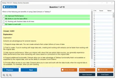 Tableau TDS-C01 Tableau Desktop Specialist Practice test exam simulator test engine exam Prep practice test questions answers Image 1