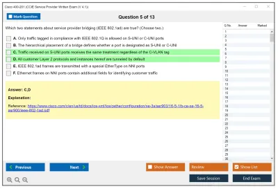 Cisco 400-201 CCIE Service Provider Written Exam (V 4.1) Practice test exam simulator test engine exam Prep practice test questions answers Image 5