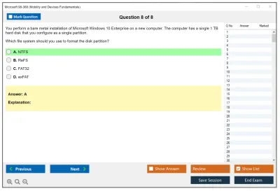 Microsoft 98-368 Mobility and Devices Fundamentals Practice test exam simulator test engine exam Prep practice test questions answers Image 8