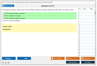 SAP C_TPLM40_65 SAP Certified Associate - Quality Management with SAP ERP 6.0 EHP5 Practice test exam simulator test engine exam Prep practice test questions answers Image 6