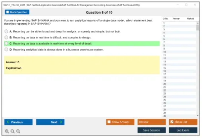 SAP C_TS4CO_2021 SAP Certified Associate - SAP S/4HANA 2021 for Management Accounting Practice test exam simulator test engine exam Prep practice test questions answers Image 8