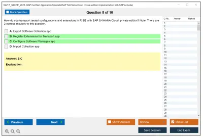 SAP E_S4CPE_2023 SAP Certified Specialist - SAP S/4HANA Cloud, private edition implementation with SAP Activate Practice test exam simulator test engine exam Prep practice test questions answers Image 5