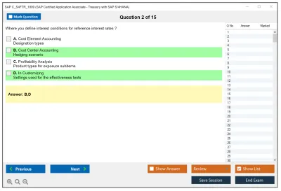 SAP C_S4FTR_1809 SAP Certified Application Associate - Treasury with SAP S/4HANA Practice test exam simulator test engine exam Prep practice test questions answers Image 2