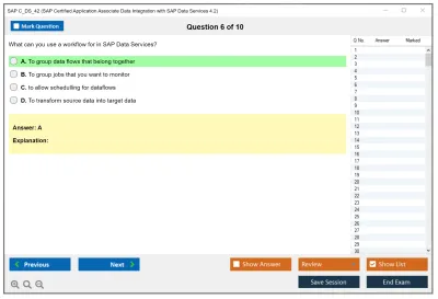 SAP C_DS_42 SAP Certified Application Associate Data Integration with SAP Data Services 4.2 Practice test exam simulator test engine exam Prep practice test questions answers Image 6