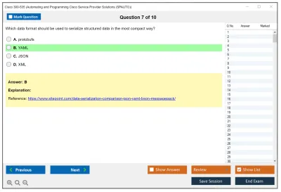 Cisco 300-535 Automating and Programming Cisco Service Provider Solutions (300-535 SPAUTO) Practice test exam simulator test engine exam Prep practice test questions answers Image 7