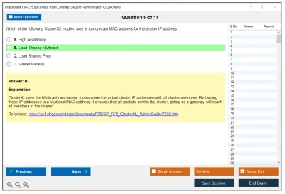 Checkpoint 156-215.80 Check Point Certified Security Administrator (CCSA R80) Practice test exam simulator test engine exam Prep practice test questions answers Image 6