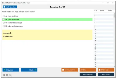 Splunk SPLK-1001 Splunk Core Certified User Practice test exam simulator test engine exam Prep practice test questions answers Image 8