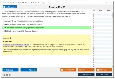 Nutanix NCP-EUC Nutanix Certified Professional - End User Computing (NCP-EUC) v6 Exam Practice test exam simulator test engine exam Prep practice test questions answers Image 10