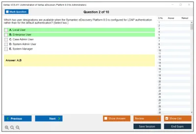 Veritas VCS-411 Administration of Veritas eDiscovery Platform 8.0 for Administrators Practice test exam simulator test engine exam Prep practice test questions answers Image 2