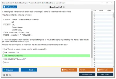 Databricks Databricks-Certified-Data-Engineer-Associate Databricks Certified Data Engineer Associate Exam Practice test exam simulator test engine exam Prep practice test questions answers Image 3