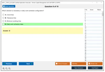SAP C_THR12_65 SAP Certified Application Associate - Human Capital Management with SAP ERP 6.0 EHP5 Practice test exam simulator test engine exam Prep practice test questions answers Image 8