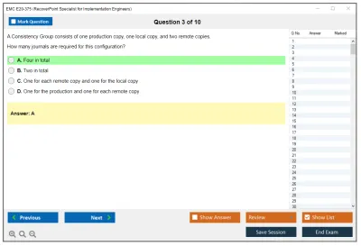 EMC E20-375 RecoverPoint Specialist Exam for Implementation Engineers Practice test exam simulator test engine exam Prep practice test questions answers Image 3